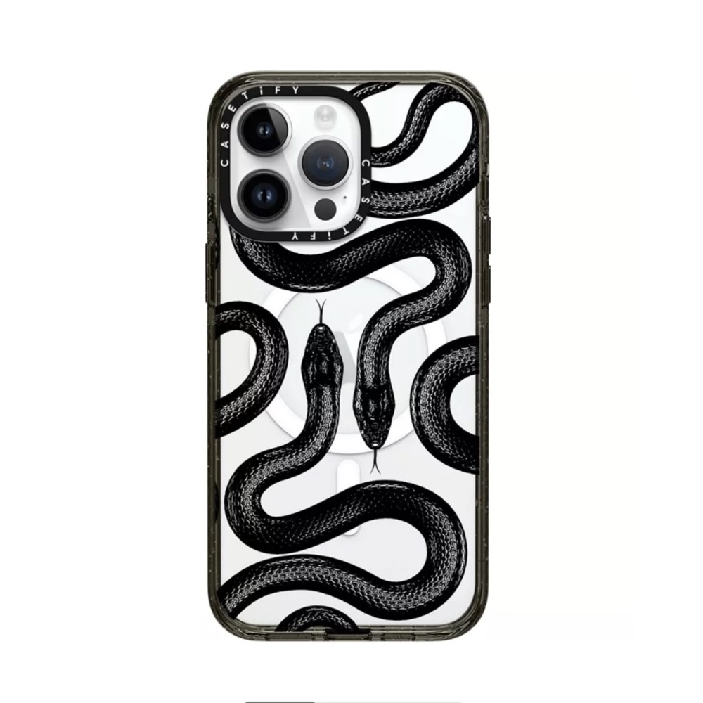 Casetify Impact Case with MagSafe for iPhone 15 Pro Max - Black Kingsnake